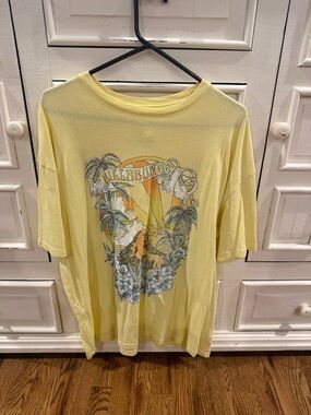 Billabong Pale Yellow Graphic Tee with Subtle Logo